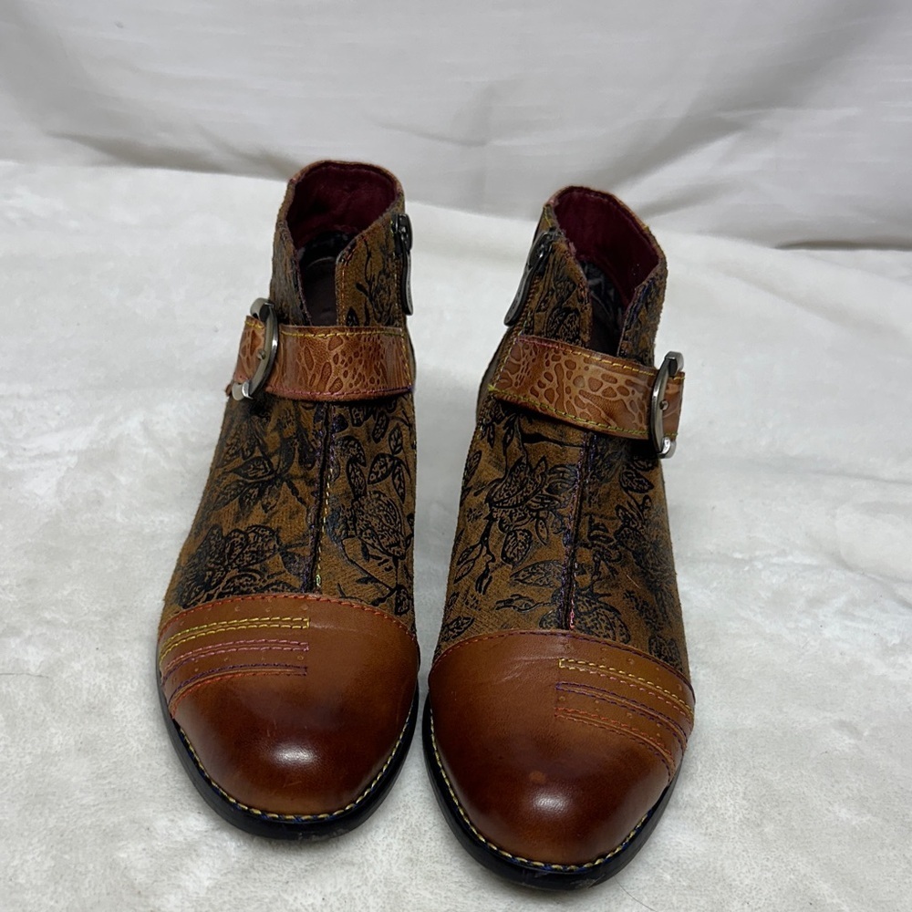 Spring Step L'Artiste Georgiana Multicolor Leather Ankle Boots - Picture 10 of 16